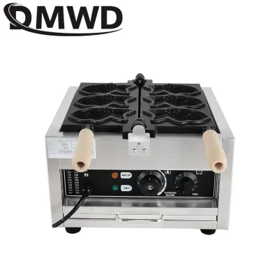 Dmwd elétrica peixes forma grande cone de peixe waffle maker comercial boca aberta sorvete taiyaki máquina muffin forno ferro 110v/220v