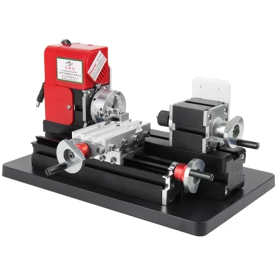 Mini torno, mini máquina de ensino multifuncional, fabricante, torno de metal, torno de madeira, uso estudantil