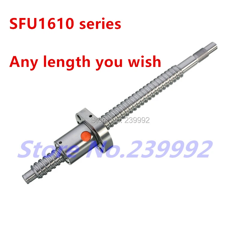 SFU1610 200 250 300 350 400 450 500 550 600 650 mm C7 parafuso esférico com flange 1610 porca esférica única BK/BF12 final usinado