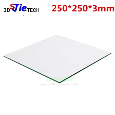 Placa De Construção De Vidro De Borosilicato, DIY Peças De Impressora 3D, Cama Aquecida, 250x250x3mm