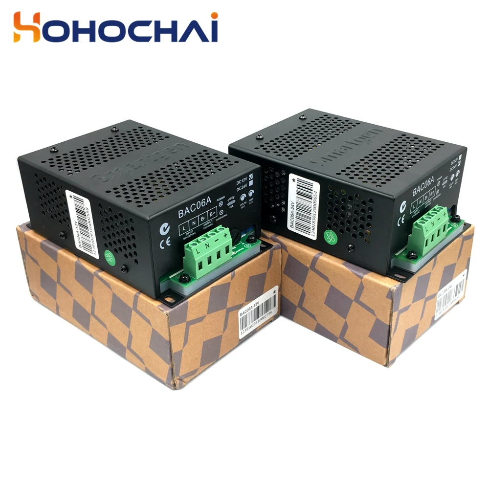 Smartgen carregador de bateria bac06a 6a 12v/24v, gerador a diesel inteligente