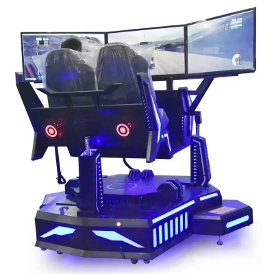 Emulador de corrida de condução real, seis eixos, três telas, jogo de moedas