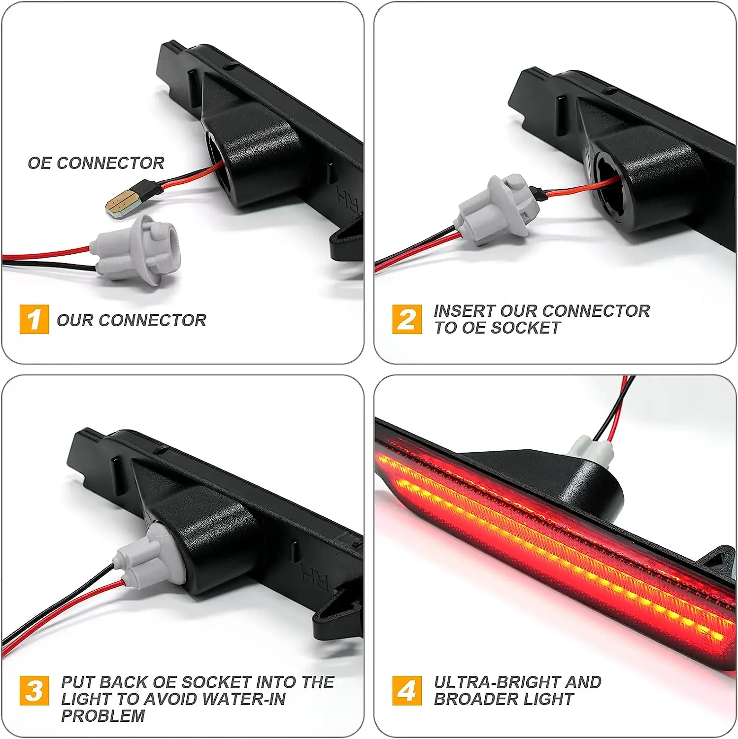4x lente fumada led kit de luz marcador lateral para chevy 2010 2011 2012 2013 2014 2015 camaro para chevrolet lâmpadas dianteiras/traseira vermelho/âmbar - Image 6