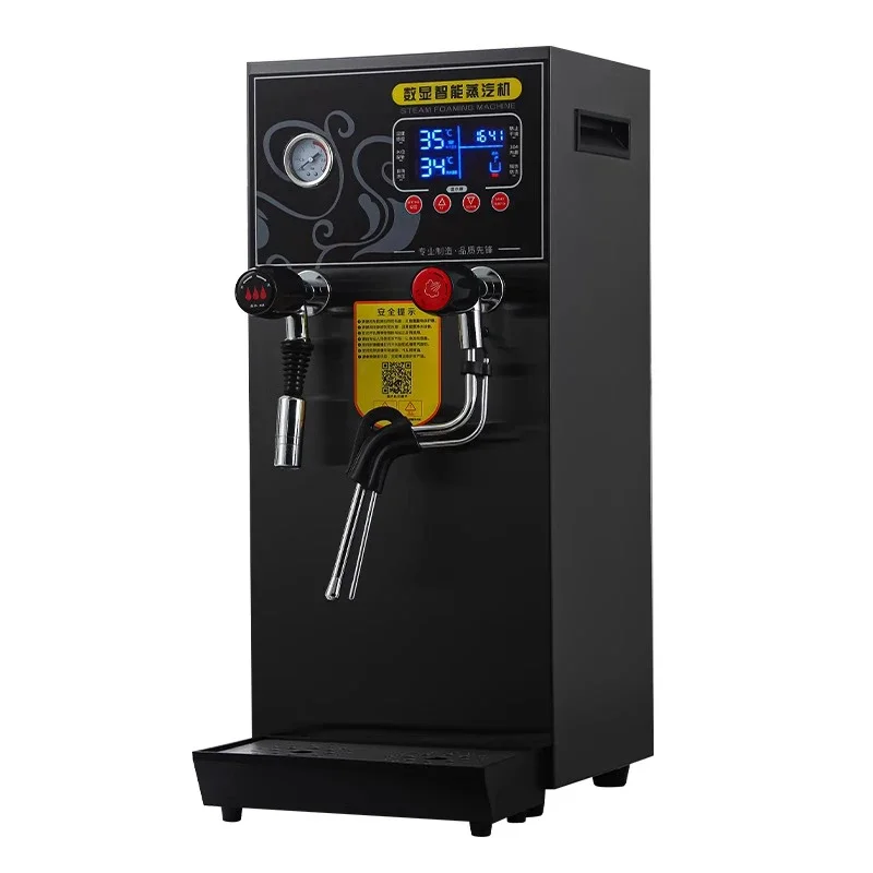 Máquina elétrica de água fervente 12l, batedor de leite comercial, vapor, água fervente, dupla finalidade, máquina de espuma de leite