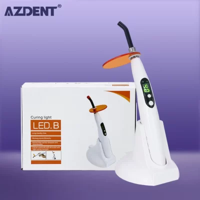 Azdent dental sem fio cura luz dentista sem fio lâmpada led intensidade de saída 1200-1500mw/cm2