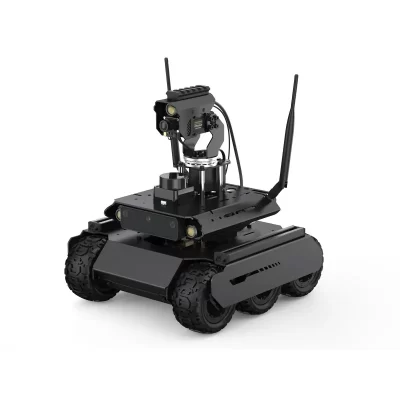 Waveshare UGV Rover ROS 2 Open-source 6 rodas 4WD AI Robot para placa da série Jetson Orin, controladores duplos, 360 ° Omnidi flexível