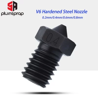 Bico de aço harened 5aplus v6, bico de alta qualidade para impressão de filamento de fibra de carbono pei peek 1.75mm