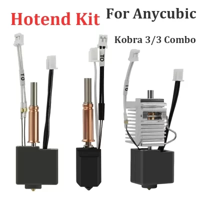 Para anycubic kobra 3 combo hotend bico termistor tubo de aquecimento 24v 50w bloco aquecedor para anycubic kobra3 acessórios de substituição