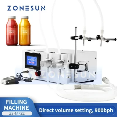 Zonesun máquina de enchimento líquido semiautomática bomba magnética garrafa de água enchimento bebida leite suco máquinas embalagem ZS-MPZ2