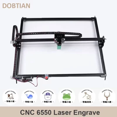 Nova máquina de gravação a laser 6550 20w 12v 5a cnc gravador a laser de 2 eixos máquina de escultura 15w laser 65*50cm com parada de emergência