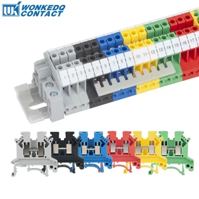 10 peças bloco de terminais uk 2.5b conexão de parafuso tira de conexão 2.5b 2.5mm2 cabo elétrico conector de fio de trilho din