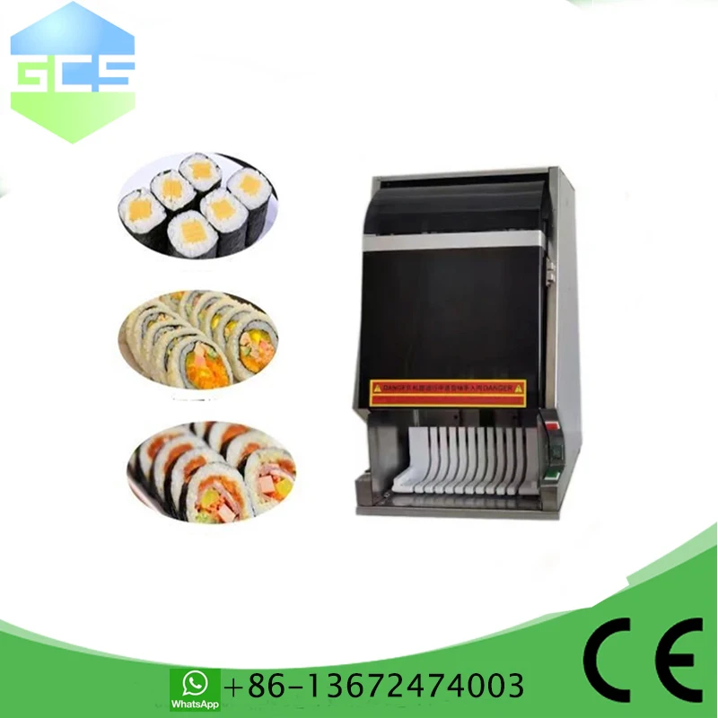 Fatiador comercial de sushi de aço inoxidável, 8/10/12 peças, máquina automática de corte de rolo de sushi para rolos de arroz de algas marinhas