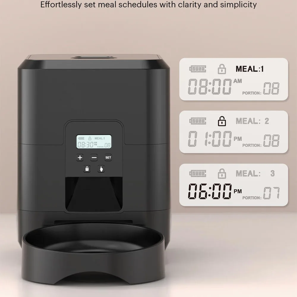 Alimentador inteligente para animais de estimação, alimentador automático para gatos, máquina de comida lenta para cães com temporizador quantitativo automático, dispensador de comida para gatos, tigela para cães e gatos - Image 3