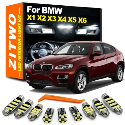 Carro completo LED Kit Lâmpada, Porta Interior, Mapa, Pé, Luz de Telhado, Acessórios, BMW X1, E84, F48, X2, F39, X3, E83, F25, X5, E53, e70, X6, E71