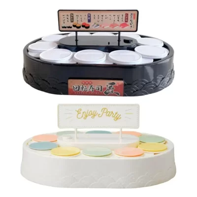 Máquina rotativa automática de sushi, 360 graus, transportador, sobremesa, cupcake, mesa giratória, suporte de exibição, casamento, aniversário, festa