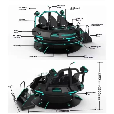 Console de jogos tudo-em-um 9d cinema VR ufo dispositivo de realidade virtual somatosensorial experiência de simulação dupla grande videogame