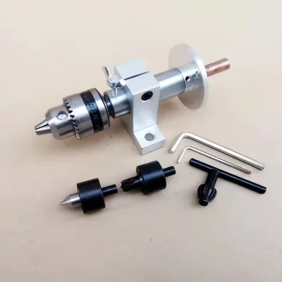 Contropunta de perfuração multifuncional, centro vivo de metal prateado com garra para mini máquina de torno, centro giratório, acessórios diy