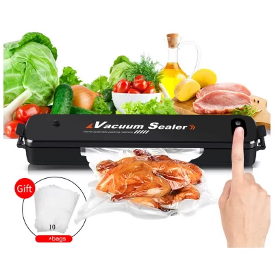 Máquina elétrica de selagem a vácuo, seladora automática, uso doméstico, máquina de embalagem a vácuo, saco de plástico, armazenamento de alimentos