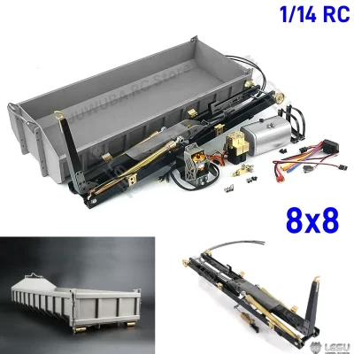 LESU 1/14 RC 8x8 Roll-On/Roll-Off Metal Dump Bed Hydraulic Kit System For Tamiya 1/14 RC Tipper Truck Accessories Parts