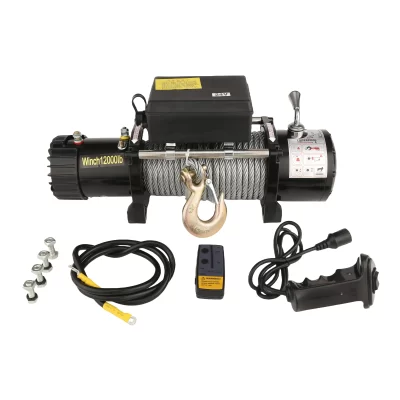 Guincho 12000Lb motor 12v DC para mini guincho elétrico com guincho de cabo de carro de controle remoto