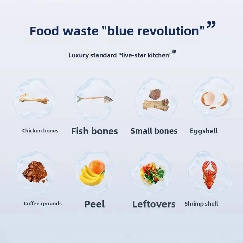 Entrada de água totalmente automática, sem fio, cozinha, eliminação de resíduos de alimentos domésticos, pia, eletrodomésticos, trituradores de resíduos de alimentos - Image 4