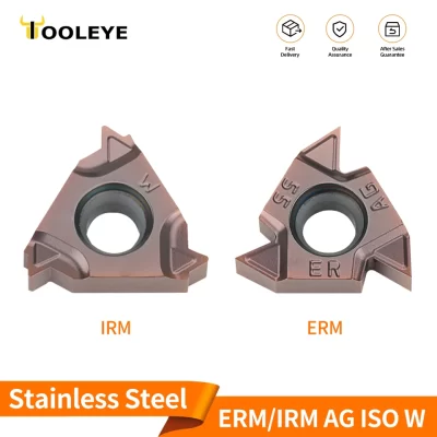 Tooleye 16erm 16irm ag55 ag60 lâmina rosqueada de liga dura 1.0 1.5 2.0 2.5 3.0iso 11w 14w inserções de rosqueamento de carboneto de aço inoxidável