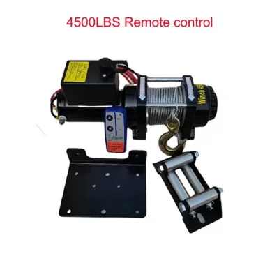 Guincho elétrico de corda de fio de aço 12v/24v 4500lbs para tração guincho portátil carro reboque caminhão off road com controle sem fio