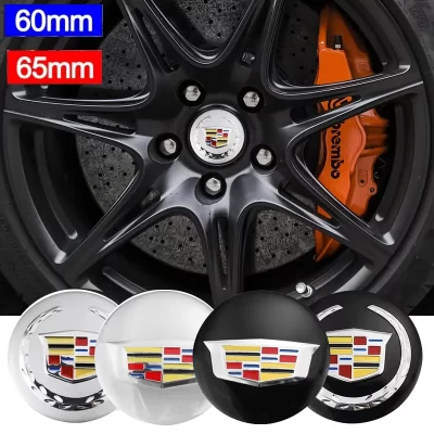 Adesivos emblema para centro de roda de carro, 60/65mm, para cadillac ats cts dts sts sls slr xlr sevilha tiburon ct6 acessórios de escada