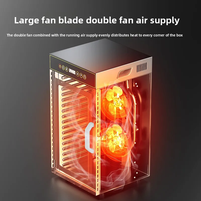 Desidratador de alimentos de aço inoxidável premium de 18 camadas para uso comercial e doméstico, secagem ajustável e eficiente em termos de energia para frutas/carne/arbas - Image 5