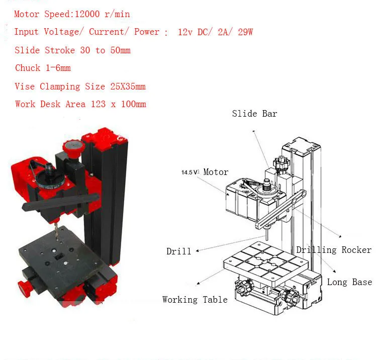 Alta qualidade diy mini máquina de torno 6 em 1, diy mini micro torno máquina ferramenta 6 em 1 para madeira e metal macio - Image 6