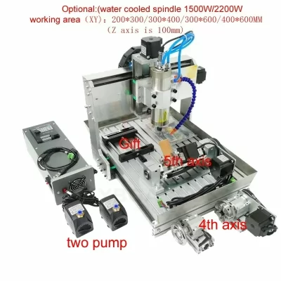 Máquina de gravação de metal de 5 eixos personalizável 2200W 6040 4 eixos CNC Router 3040 PCB Gravura 3020 Perfuração e fresadora