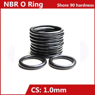 Anel O NBR de dureza 90, CS 1mm, anel de vedação de borracha nitrílica, ID 1-27mm, 100 unidades em um pacote