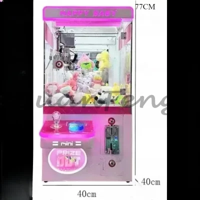 Mini máquina de boneca com clipe totalmente transparente, operada por moedas de internet, pequena casa para crianças, máquina de presente