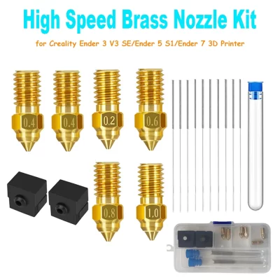 Creality Ender 3 V3 SE Kit de bico de extrusora de resistência a altas temperaturas com tampa de silicone para Ender 5 S1/Ender 7