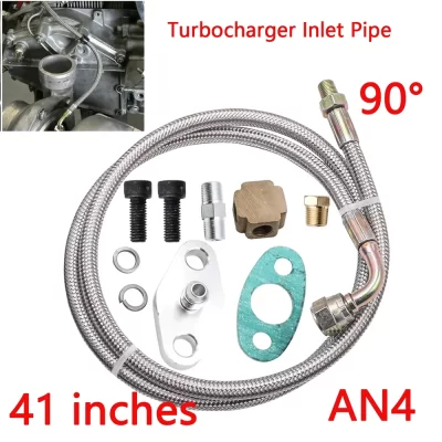 Turbocompressor de alumínio turbo linha de alimentação de óleo mangueira de entrada linha de alimentação para t3 t4 t7 gt32 gt40 gt42 gt4294r gt4202r kit de drenagem de óleo