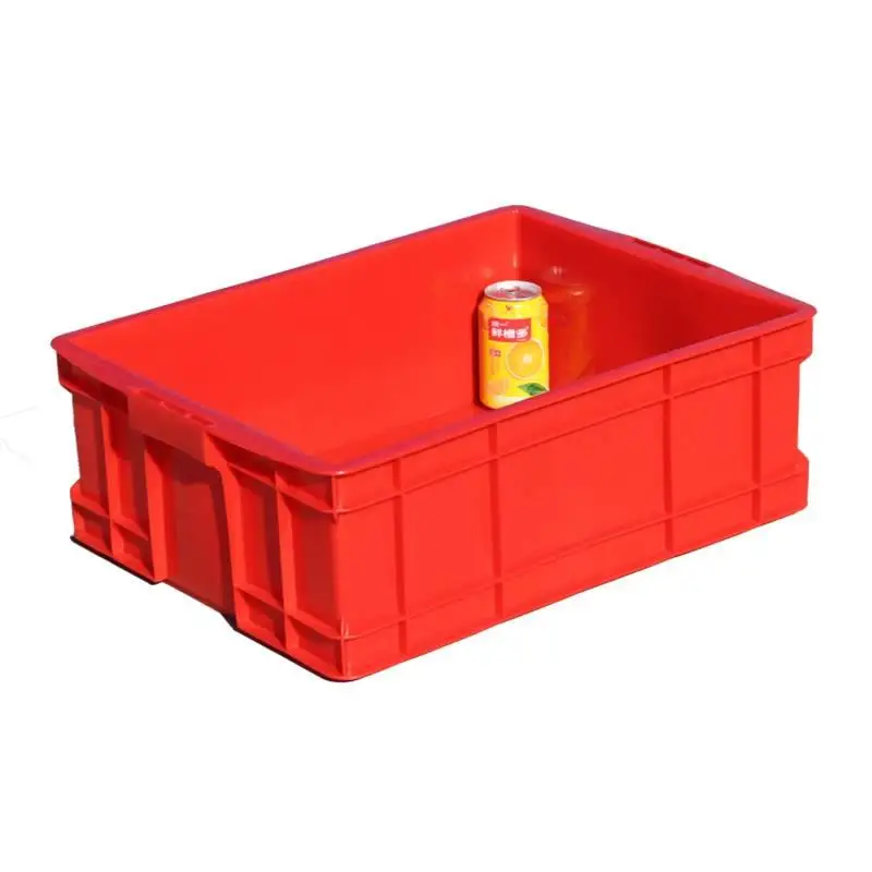 Caixa de armazenamento retangular de plástico vermelho, grande caixa de armazenamento com tampa, caixa de armazenamento industrial, cesta de plástico - Image 4