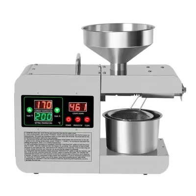Prensa de óleo inteligente automática doméstica, aço inoxidável, máquina de extração de óleo quente e frio, controle de temperatura, óleo de gergelim, amendoim