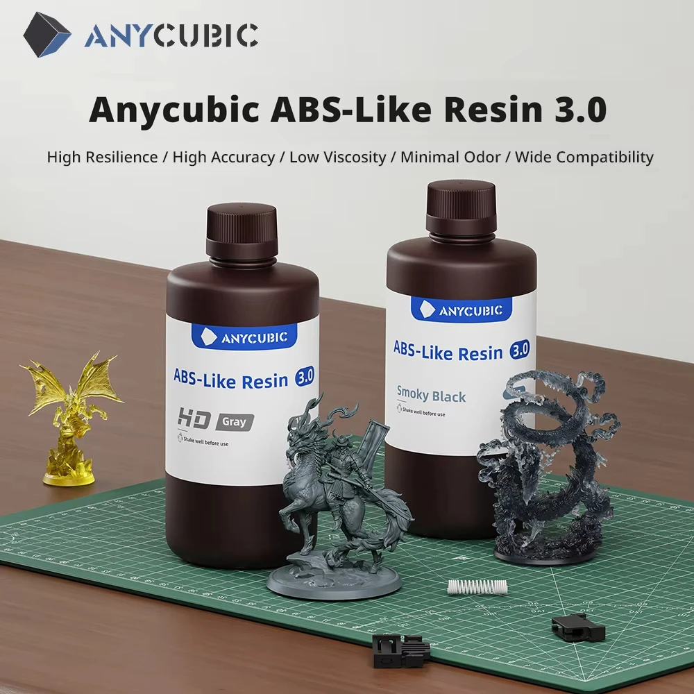 Anycúbico resina tipo abs 3.0 para impressora 3d lcd altamente resiliente maior precisão com taxa de encolhimento menor odor mínimo mono 4