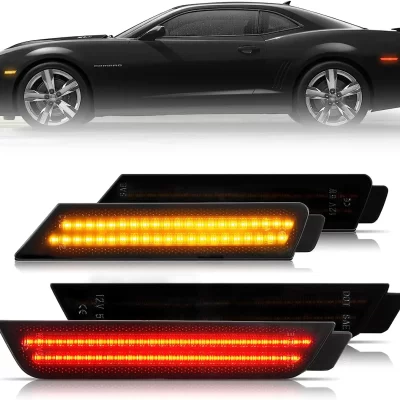 4x lente fumada led kit de luz marcador lateral para chevy 2010 2011 2012 2013 2014 2015 camaro para chevrolet lâmpadas dianteiras/traseira vermelho/âmbar
