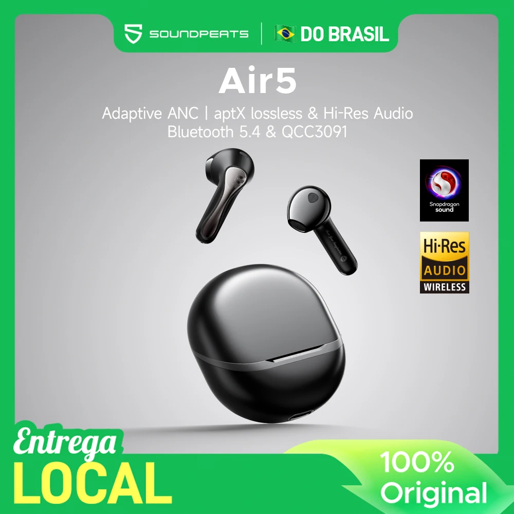 SoundPEATS Air5 Wireless Earbuds Snapgragon Sound with aptx Adaptive Lossless and QCC3091, ANC Bluetooth V5.4 Earphones 6 Mics