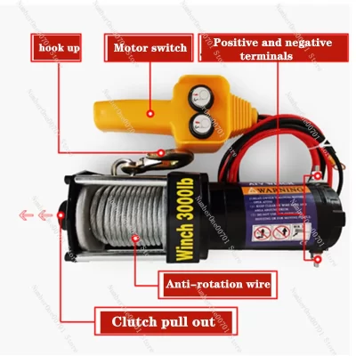 Guincho elétrico para afinação de carro, 2000/3000/4000 /4500/6000/9500/12000lb 24v alça/cabo de fio sem fio atv guinchos para bugg de praia