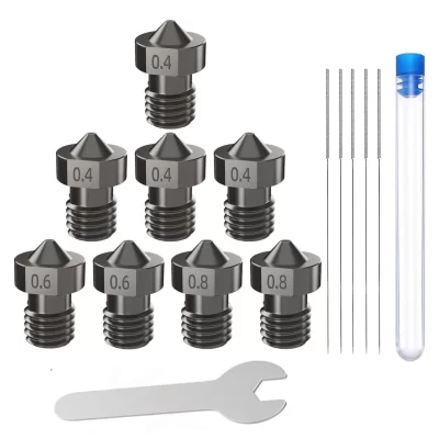 Bico v6 de aço endurecido 0.2/0.4/0.6/0.8/1mm 1.75mm filamento m6 bico de impressora 3d para ender 3 hotend titan extrusora prusa i3 mk3