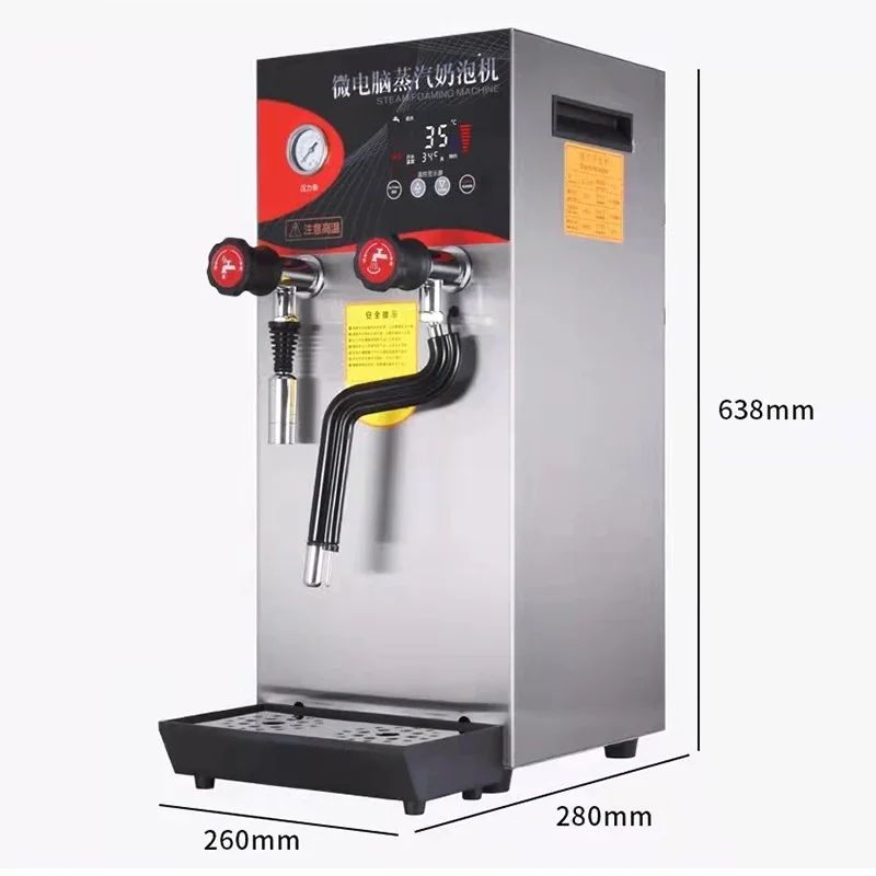 Máquina elétrica de água fervente 12l, batedor de leite comercial, vapor, água fervente, dupla finalidade, máquina de espuma de leite - Image 3