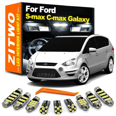 Zitwo interior led kit de lâmpadas do carro para ford galaxy s-max c-max b-max smax cmax bmax cúpula interna leitura tronco sunvisor lâmpada
