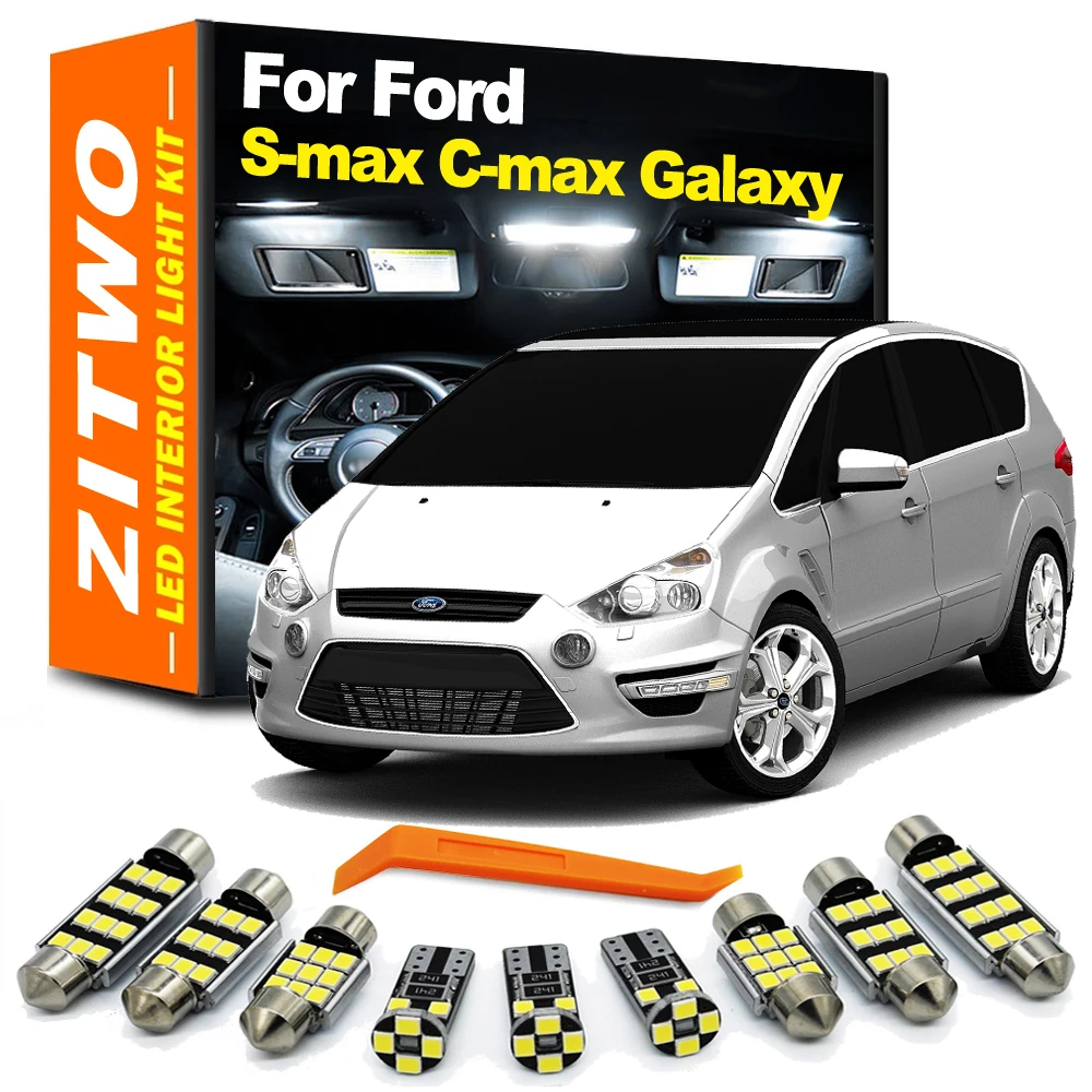 Zitwo interior led kit de lâmpadas do carro para ford galaxy s-max c-max b-max smax cmax bmax cúpula interna leitura tronco sunvisor lâmpada