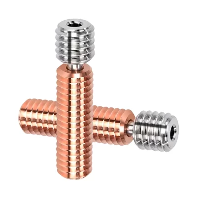 Peças de impressora 3D de liga de titânio Heatbreak bi-metal Heatbreak calor Garganta de cobre MK8 Filamento de 1,75mm, M6 x 26mm Heatbreak TC4, 1pc