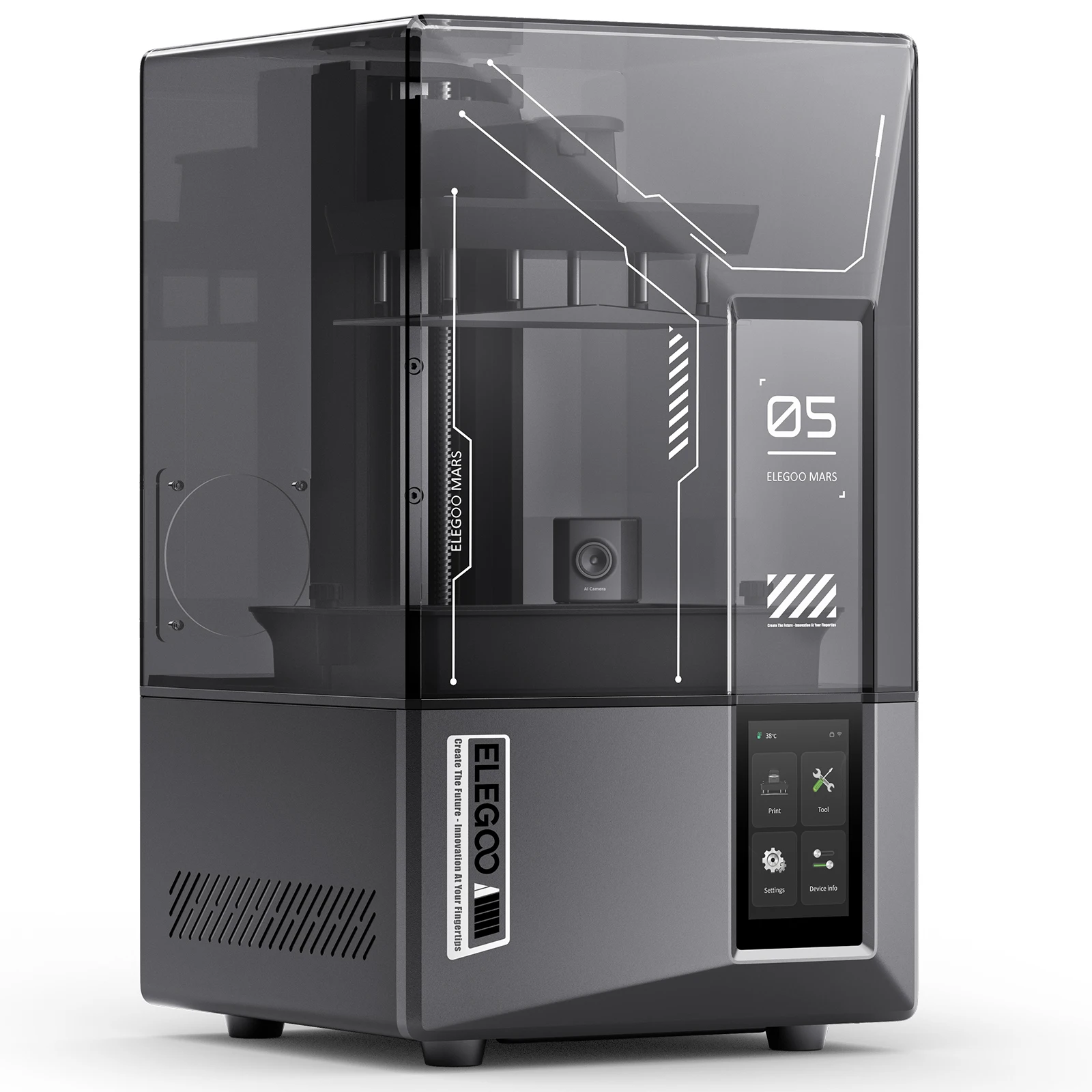ELEGOO Mars 5 Ultra 9K MSLA Resina Impressora 3D com nivelamento automático e câmera inteligente AI, tamanho de impressão de alta velocidade 153,36 × 77,76 × 165 mm - Image 5