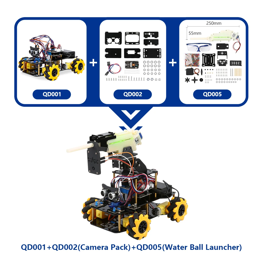 Acebot esp32 iot wifi roda programável evitar obstáculos rastreamento de codificação de riscos starter robô inteligente kit carro para arduino - Image 6