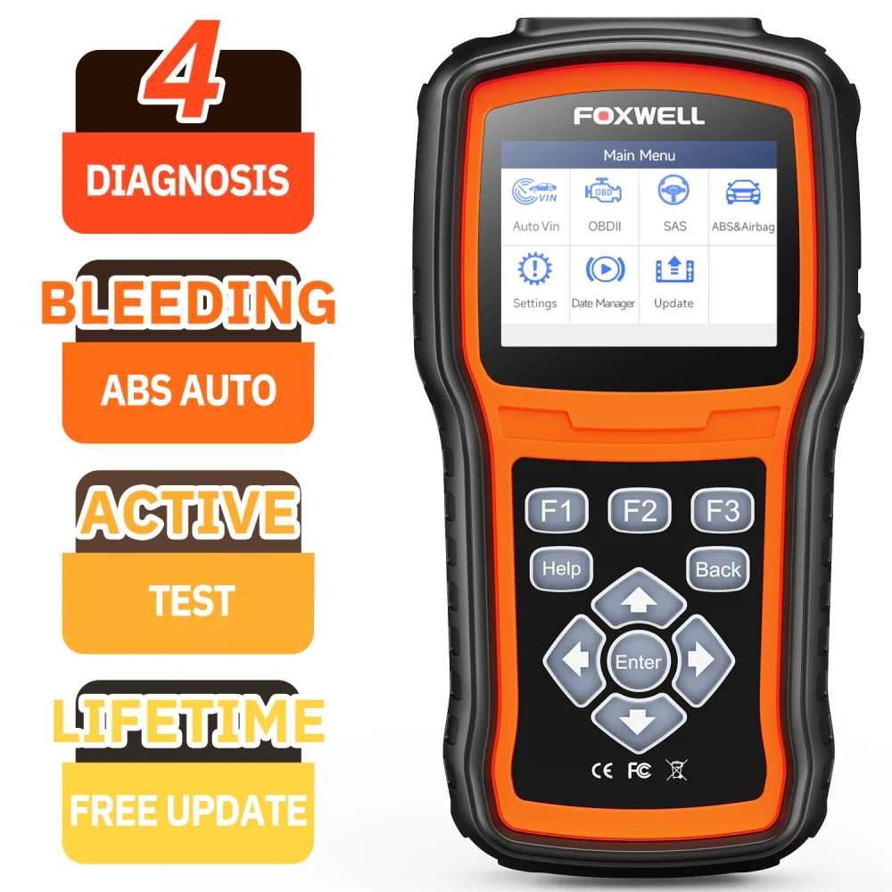 Foxwell nt630 plus abs sangramento srs redefinição obd2 leitor de código obd diagnóstico scanner controle bidirecional ferramentas automáticas