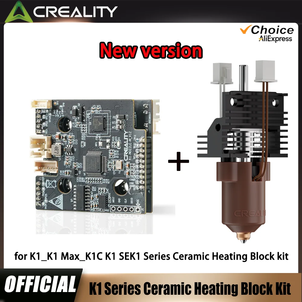 Creality K1 Max/K1C/K1SE Placa adaptadora PCBA_T9_GD32F303CBT6 + K1C Bloco de aquecimento cerâmico (2025 nova versão) para impressora 3D série K1